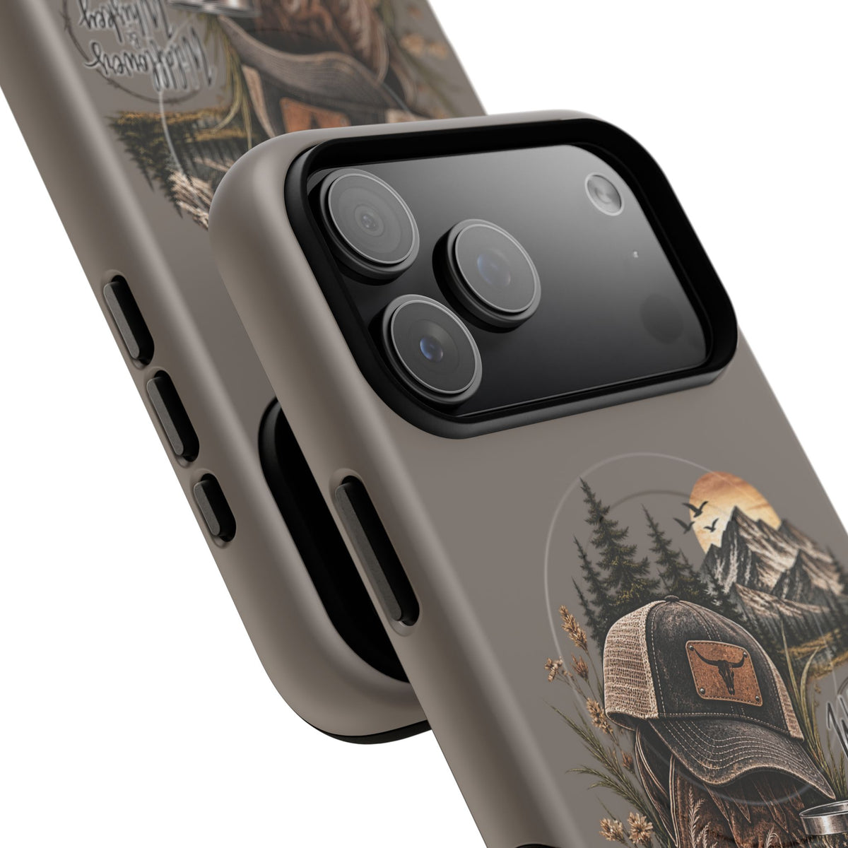 Country Western Phone Case — Boots, Cap & Mountain Graphic Tough Magnetic Case IPhone 18