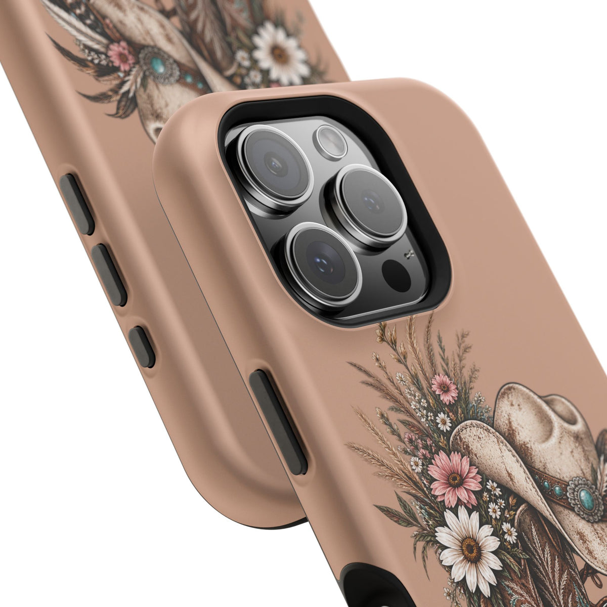 Cowgirl Boots & Hat Phone Case — "Wildflowers & Whiskey" Magnetic Impact-Resistant Case