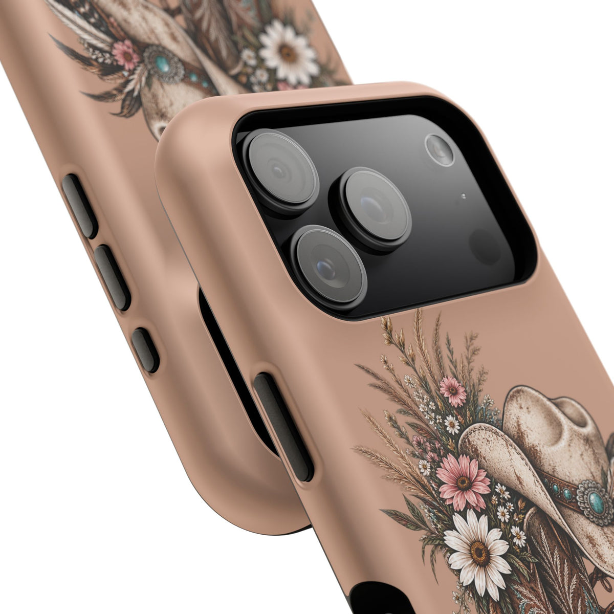Cowgirl Boots & Hat Phone Case — "Wildflowers & Whiskey" Magnetic Impact-Resistant Case