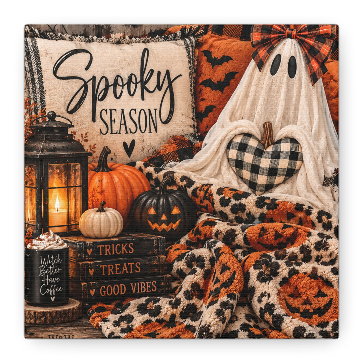 Spooky Season Halloween Canvas Wall Art (Matte Stretched)