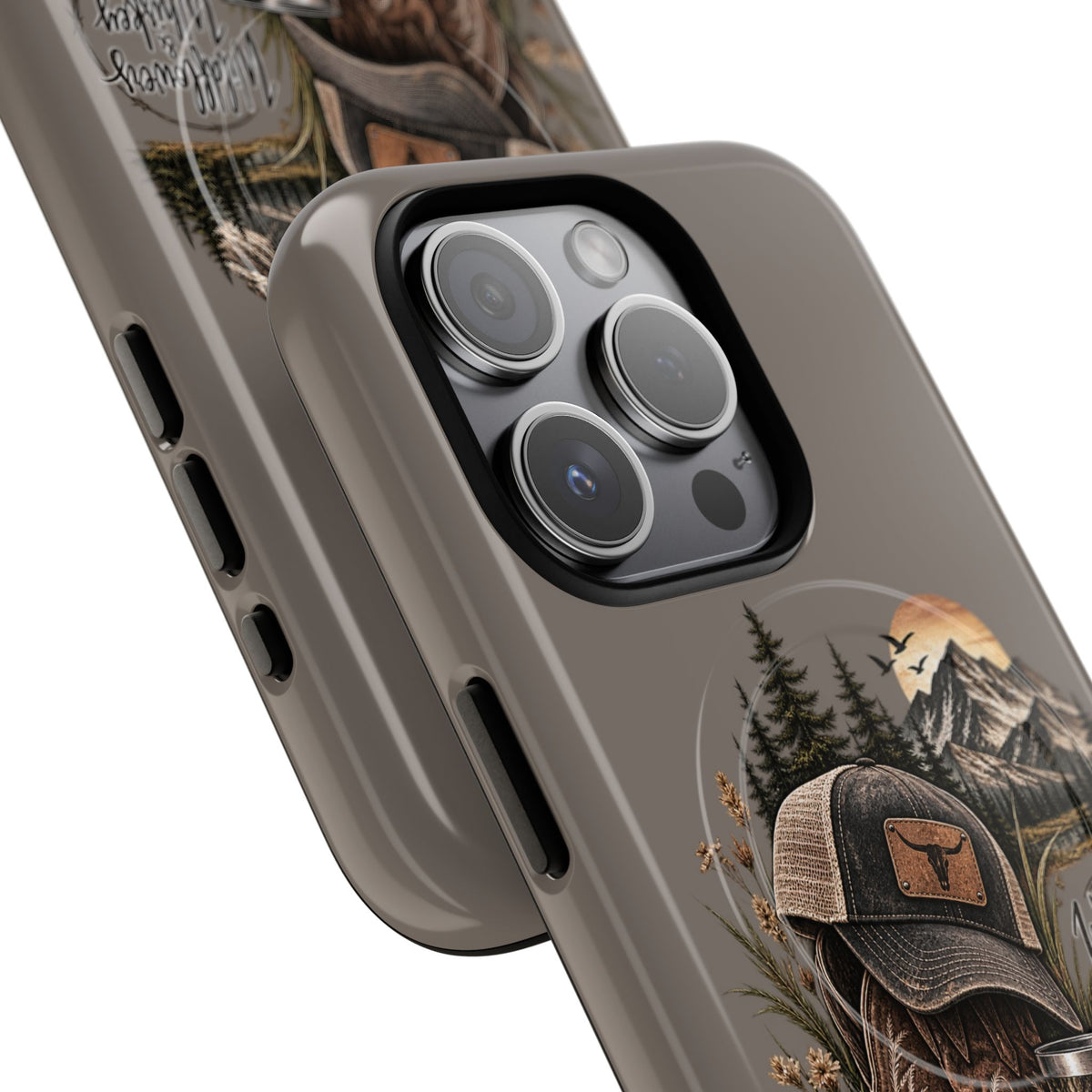 Country Western Phone Case — Boots, Cap & Mountain Graphic Tough Magnetic Case IPhone 18