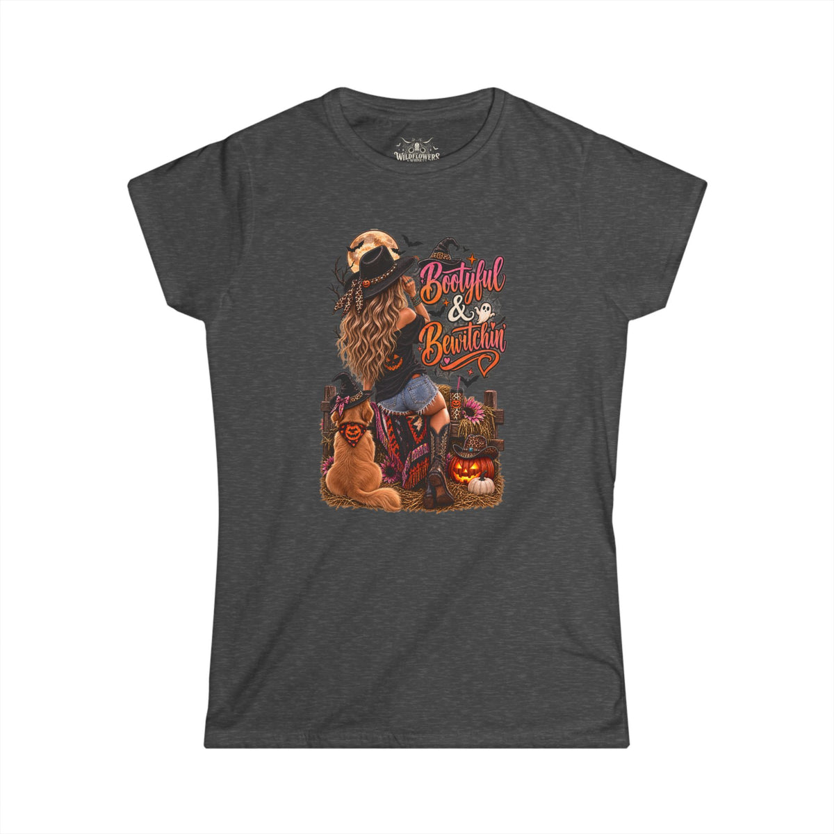 Halloween Bootyful & Bewitchin Tee — Women's Halloween Shirt