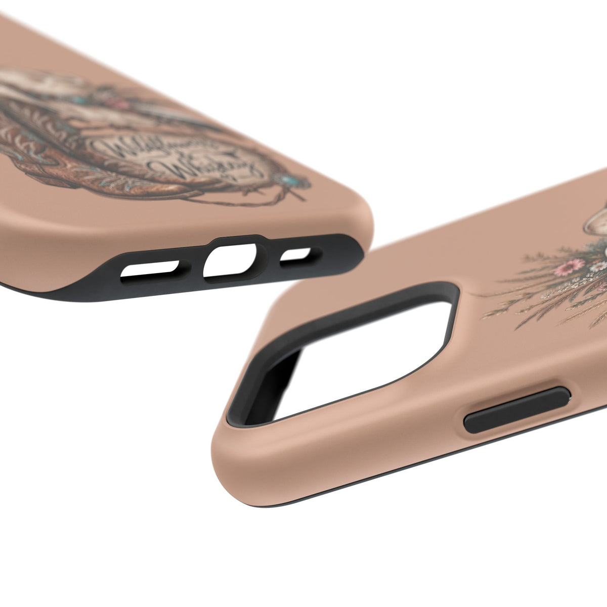 Cowgirl Boots & Hat Phone Case — "Wildflowers & Whiskey" Magnetic Impact-Resistant Case