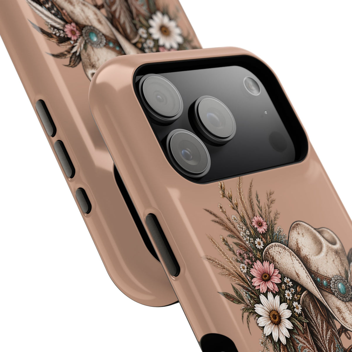 Cowgirl Boots & Hat Phone Case — "Wildflowers & Whiskey" Magnetic Impact-Resistant Case