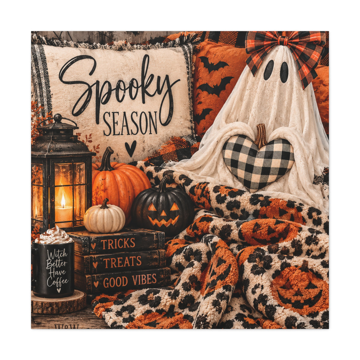 Spooky Season Halloween Canvas Wall Art (Matte Stretched)