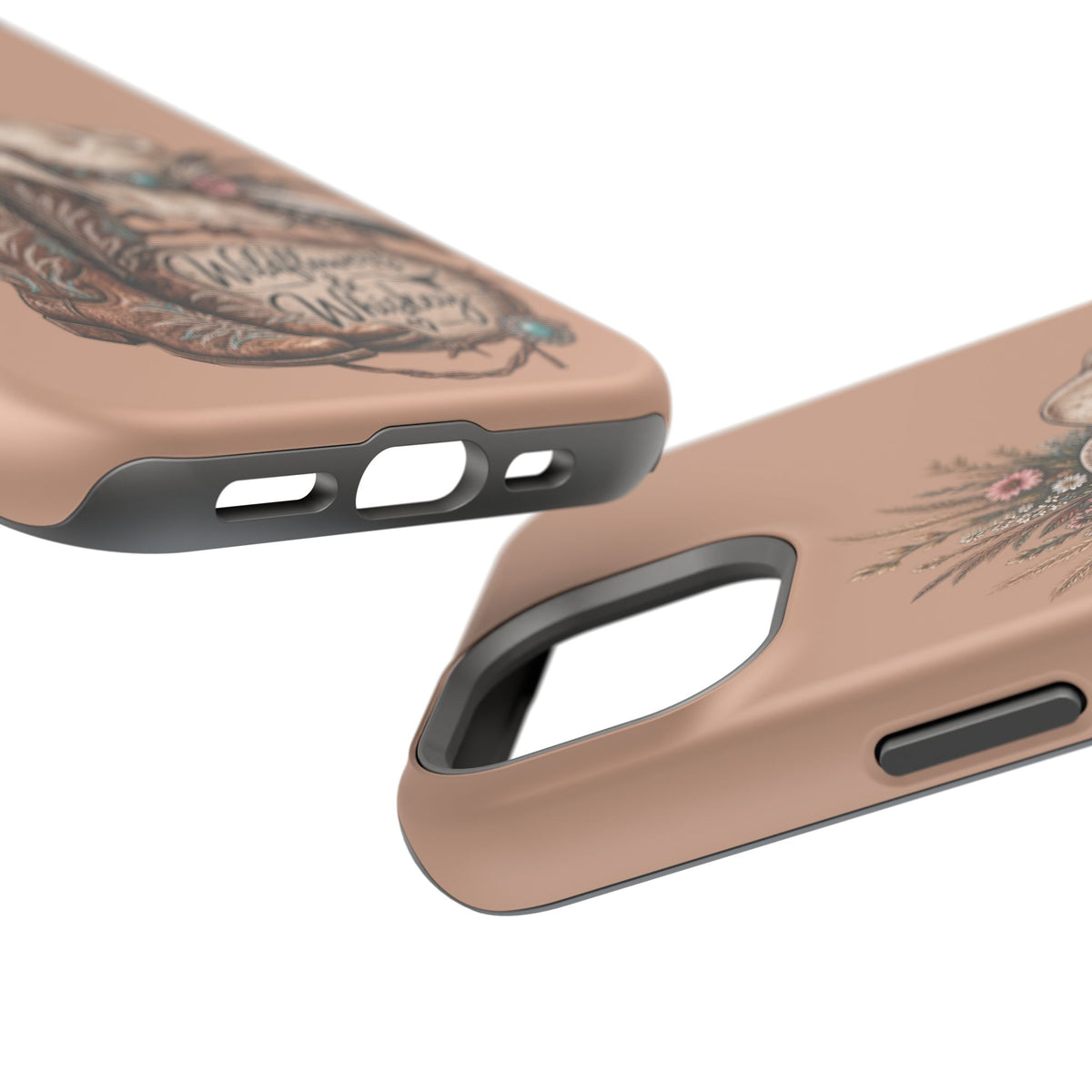 Cowgirl Boots & Hat Phone Case — "Wildflowers & Whiskey" Magnetic Impact-Resistant Case