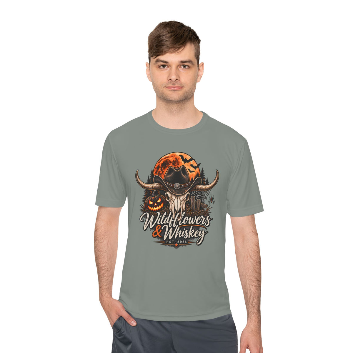 Wildflowers & Whiskey Halloween Skull Tee