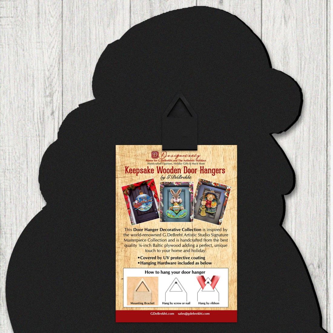 Black Cat pumpkin Halloween Door Decor by G. DeBrekht - Thanksgiving Halloween Decor - 8158416H