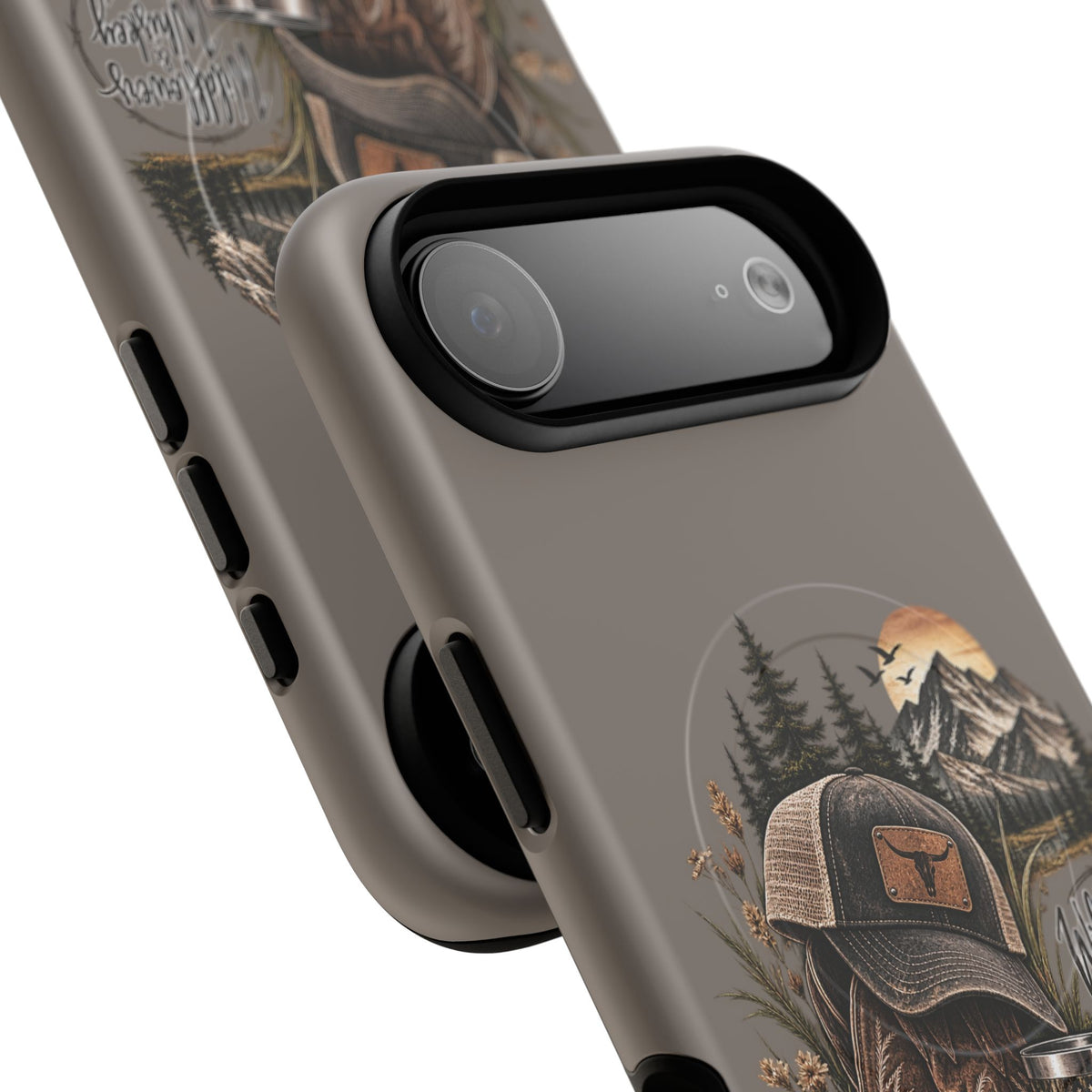 Country Western Phone Case — Boots, Cap & Mountain Graphic Tough Magnetic Case IPhone 18