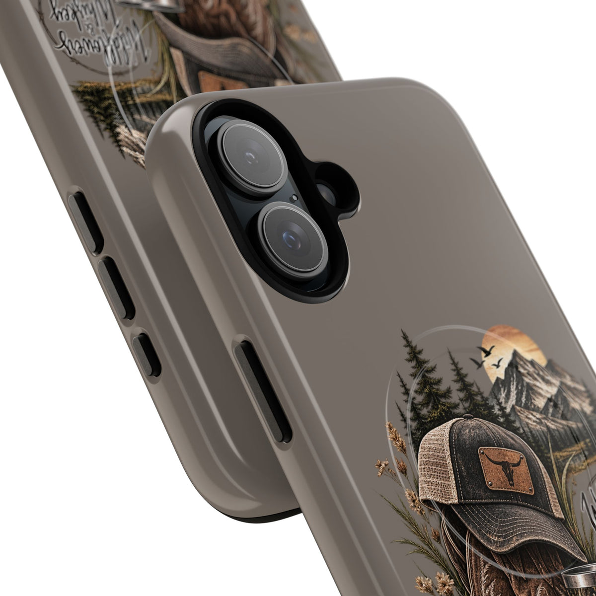 Country Western Phone Case — Boots, Cap & Mountain Graphic Tough Magnetic Case IPhone 18