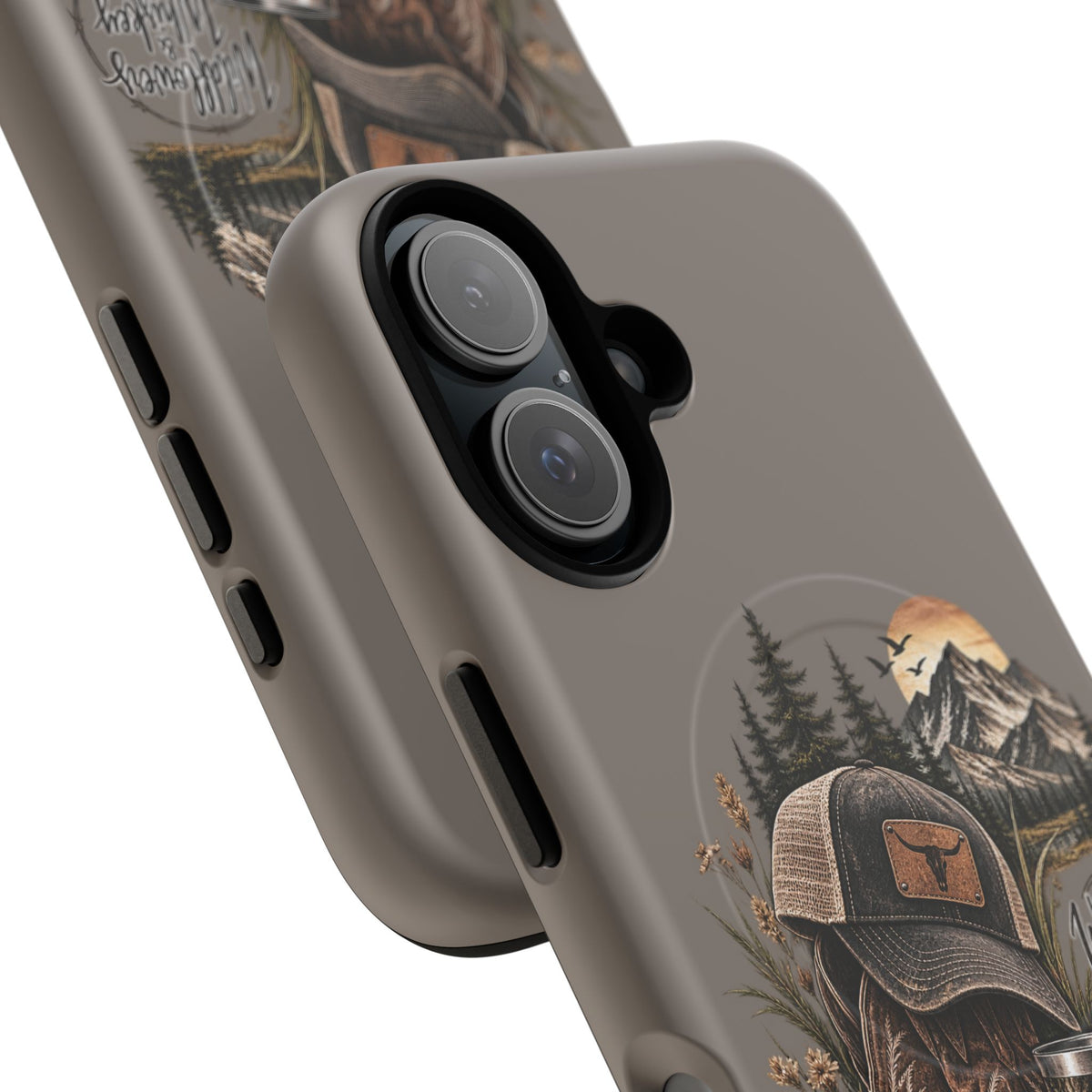 Country Western Phone Case — Boots, Cap & Mountain Graphic Tough Magnetic Case IPhone 18
