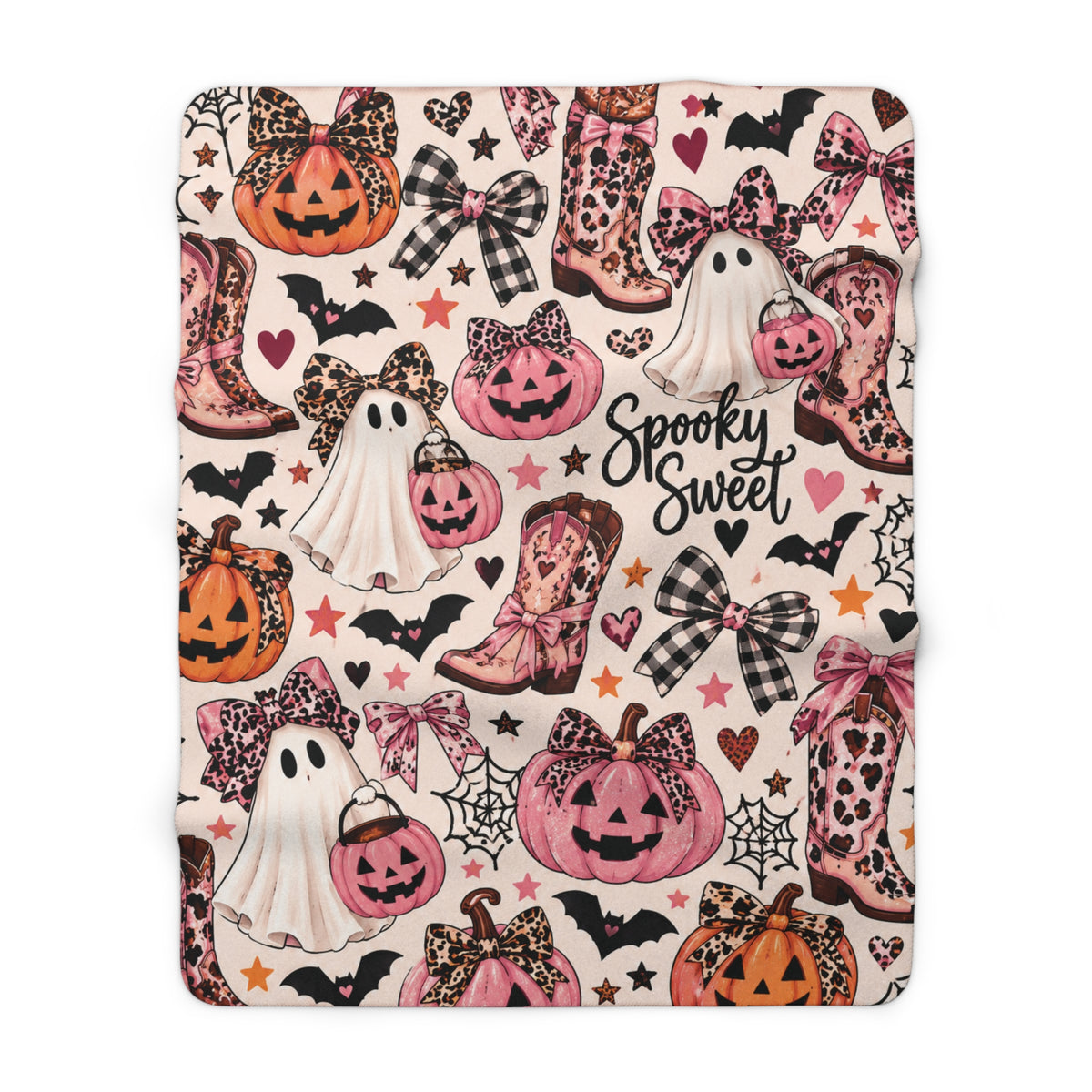 🎃 Spooky Sweet Halloween Sherpa Blanket