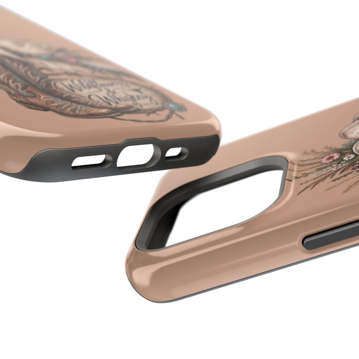Cowgirl Boots & Hat Phone Case — "Wildflowers & Whiskey" Magnetic Impact-Resistant Case