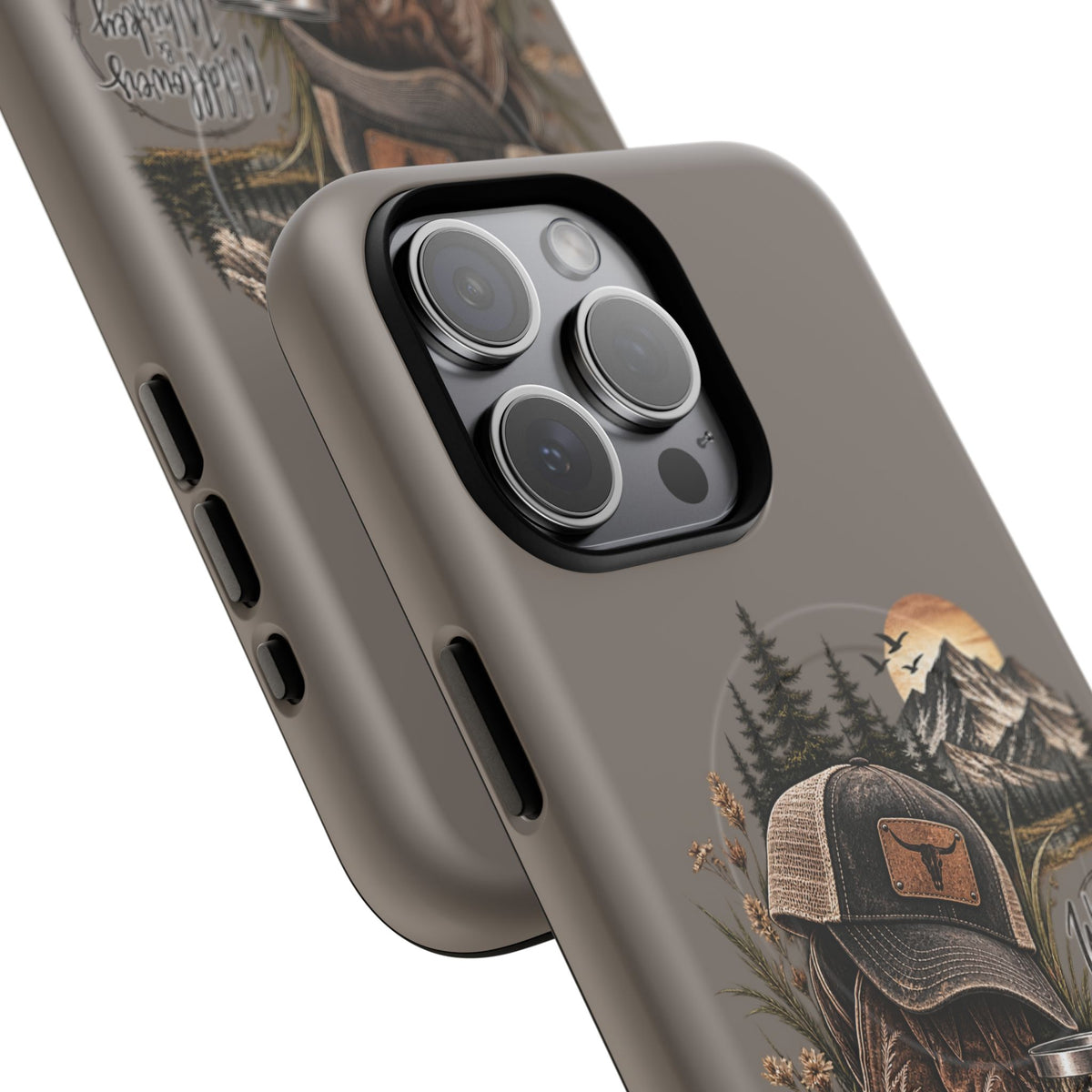 Country Western Phone Case — Boots, Cap & Mountain Graphic Tough Magnetic Case IPhone 18