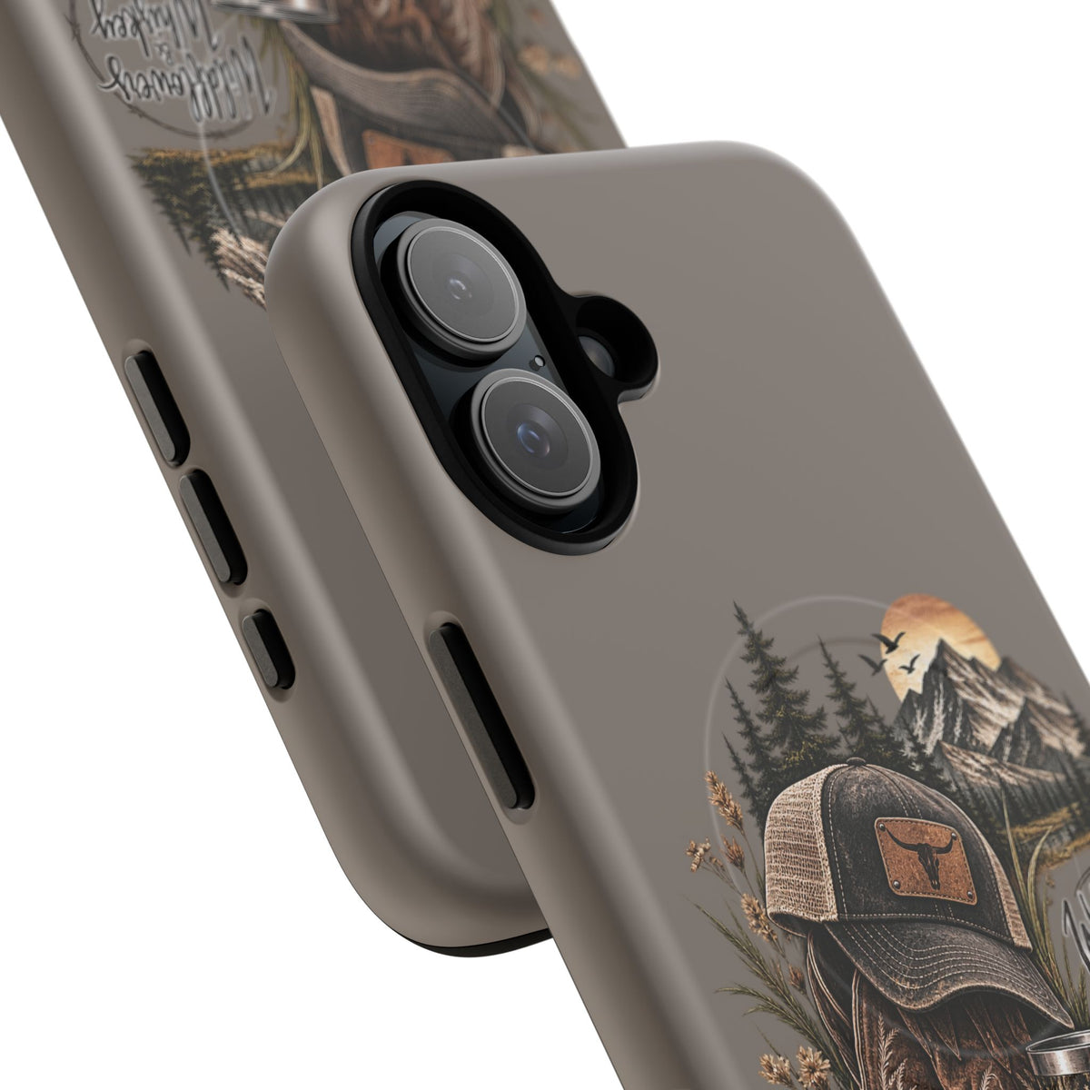 Country Western Phone Case — Boots, Cap & Mountain Graphic Tough Magnetic Case IPhone 18