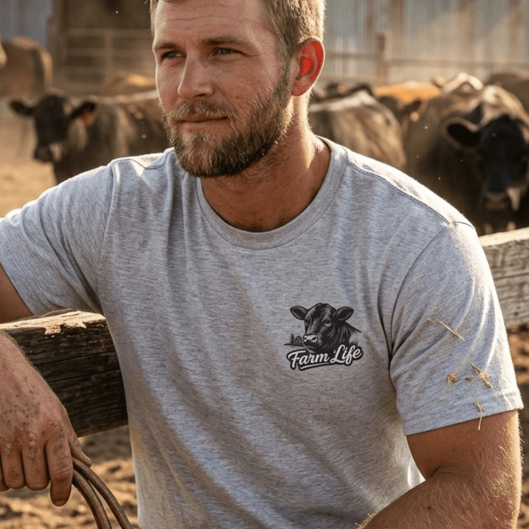 Farm Life T-Shirt, Rancher Apparel, Gifts for Cowboys, Cow Lovers