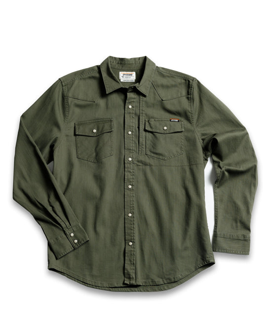 Earl Denim Shirt - Dusty Olive