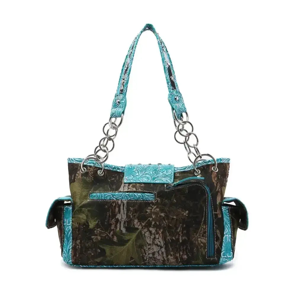 Camouflage Buckle Purse and Matching Wallet Set, Western Handbags