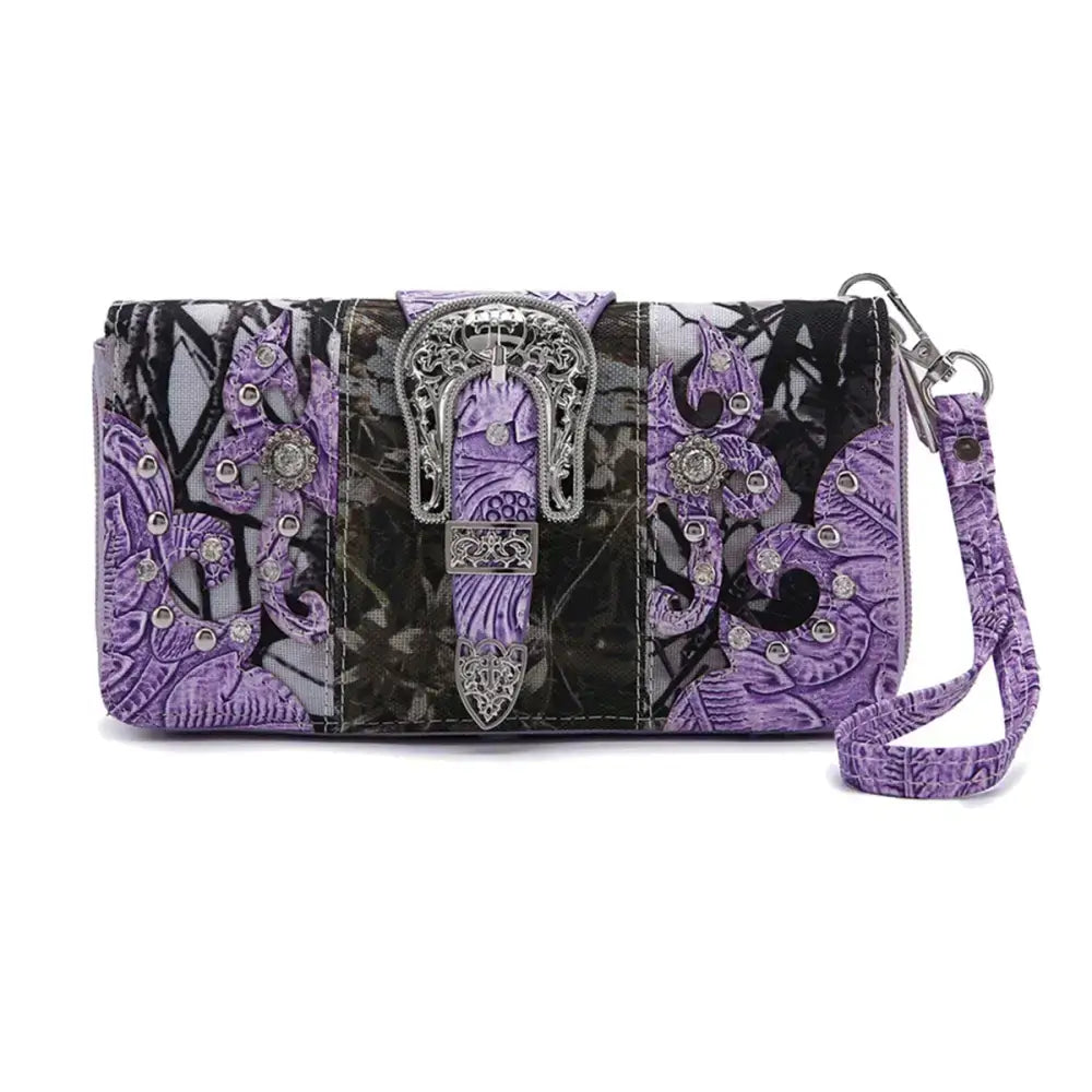 Camouflage Buckle Purse and Matching Wallet Set, Western Handbags