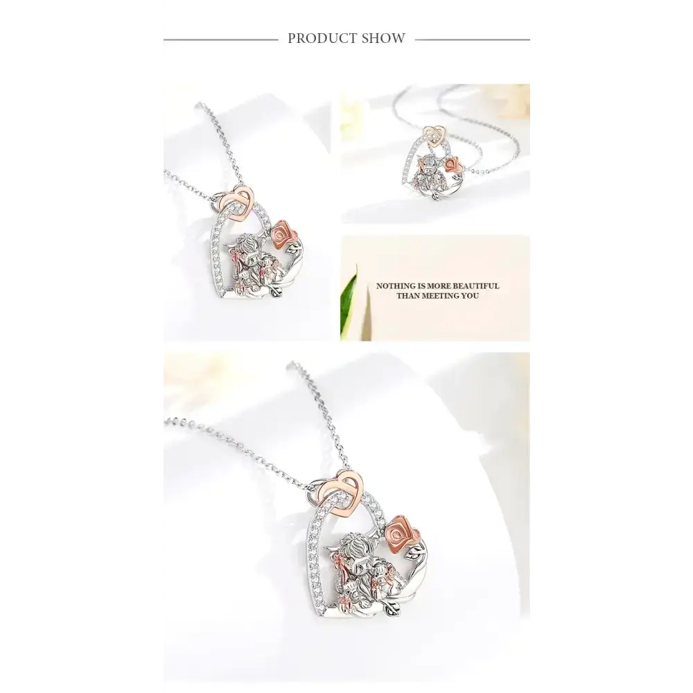 Highland Cow Necklace, Sterling Silver Cow Lover, Farm Style Necklace