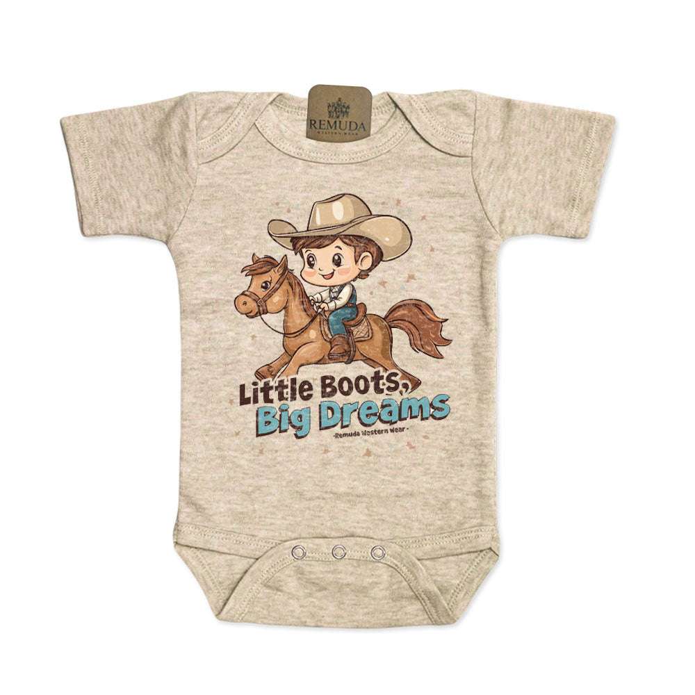 Little Boots, Big Dreams - Infant Boys One Piece Romper