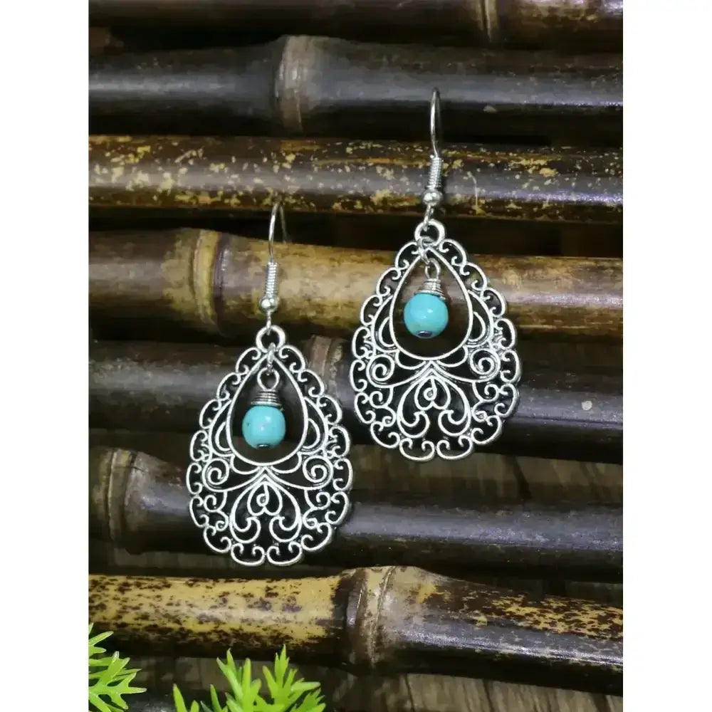 Turquoise Drop Earrings and Necklace Set, Perfect Jewelry Gift Idea