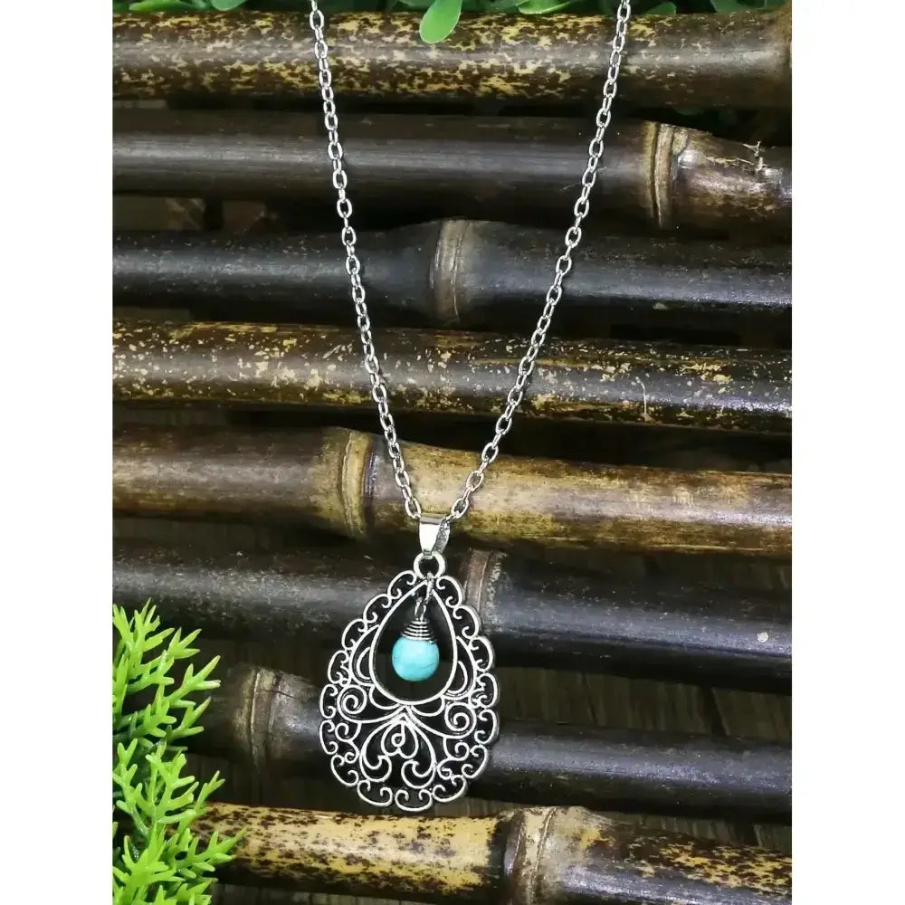 Turquoise Drop Earrings and Necklace Set, Perfect Jewelry Gift Idea